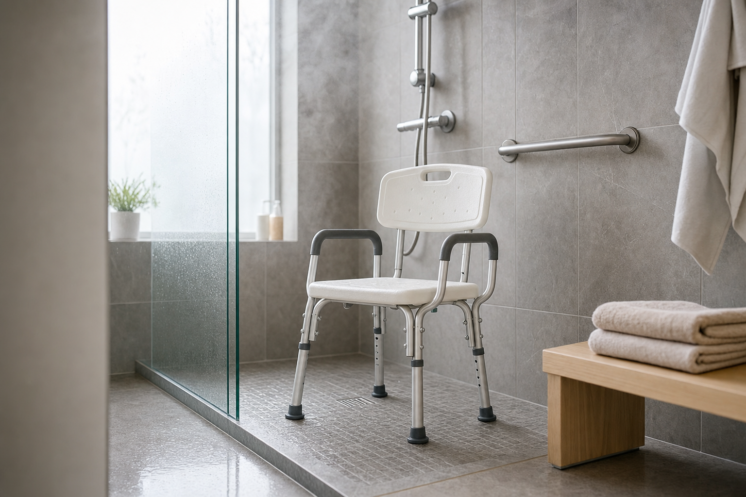 Veilige badkamer stoel voor onder de douche